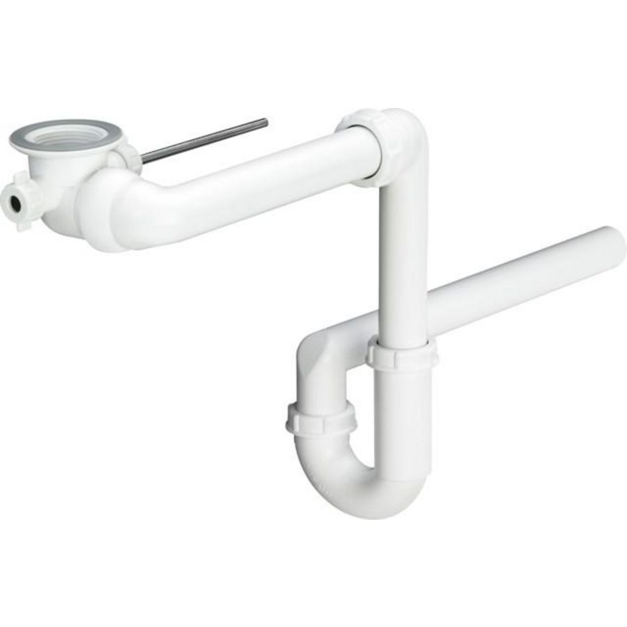 Buissifon 1.1/4x32mm ruimtsparend kunststof wit met excenterfunctie