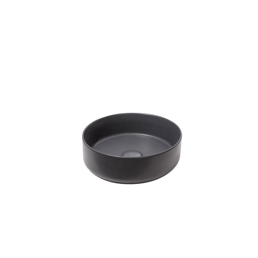 Opbouwwaskom CE2 Ø 36cm h=12cm Keramiek antraciet mat incl. plug
