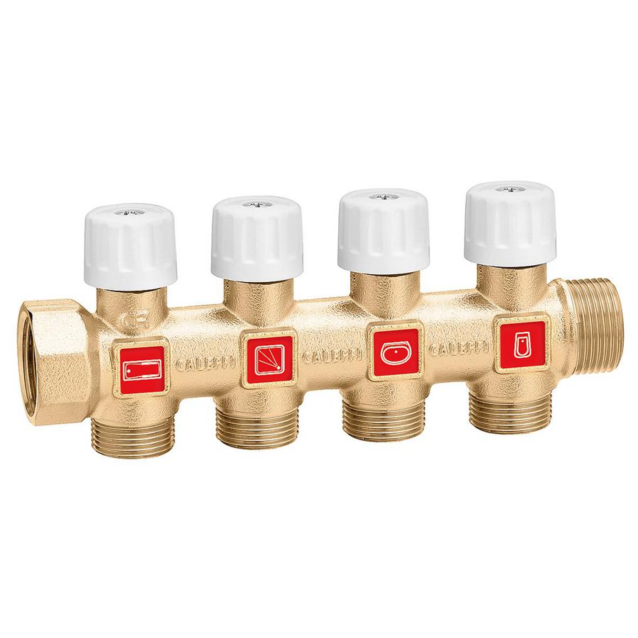 Verlengbare verdeler met afsluiters 3/4"x23p.1,5 5 aftak.