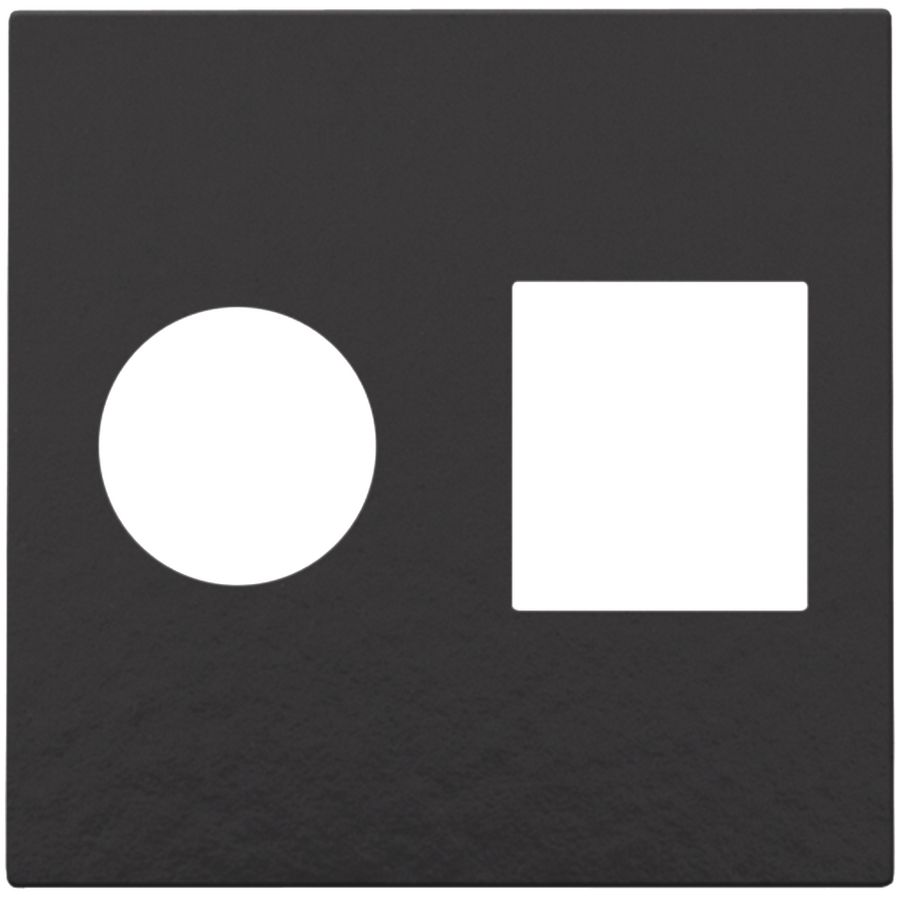 Afwerkingsset enkelvoudige coax/netwerkaans. RJ45 pianoblack