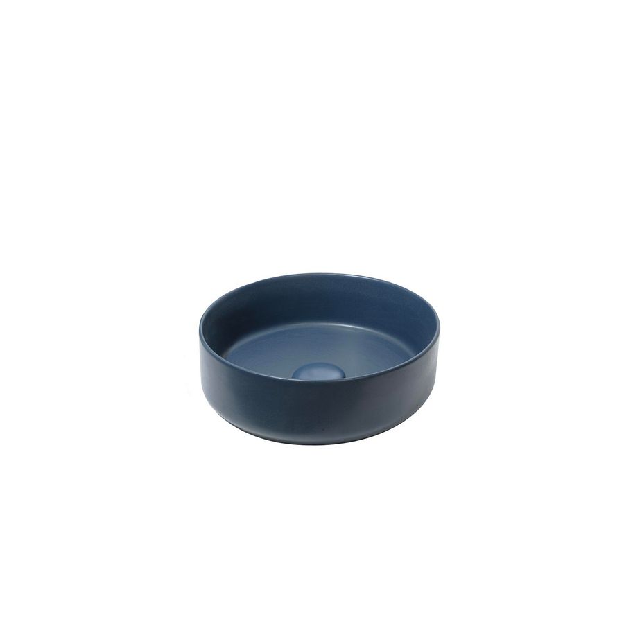 Opbouwwaskom CE2 Ø 36cm h=12cm Keramiek blauw mat incl. plug