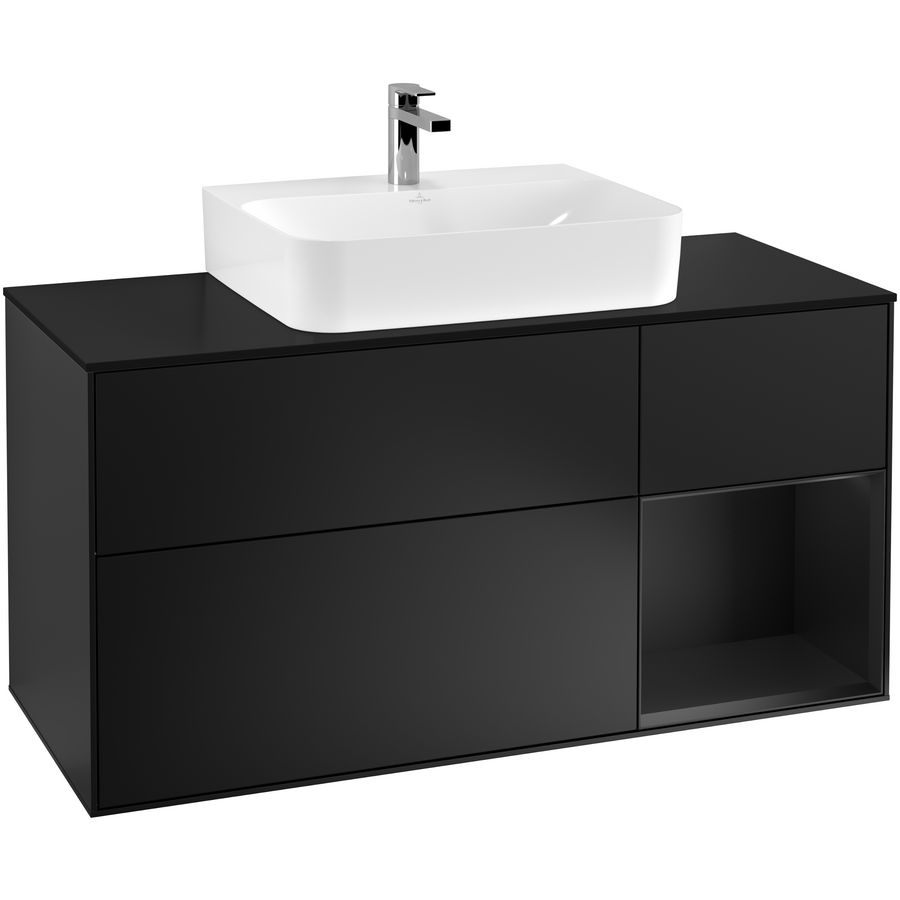 Wastafelonderkast Finion 1200x603x501mm Black Matt Lacquer F172PDPD