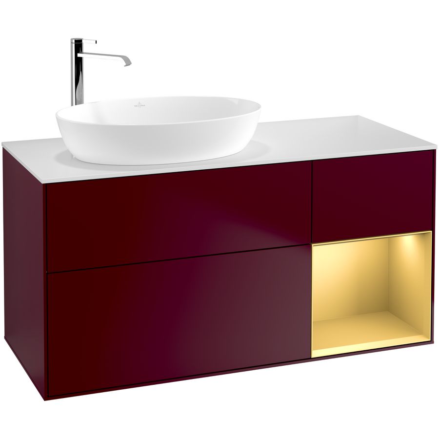 Wastafelonderkast Finion 1200x603x501mm Peony Matt Lacquer G931HFHB