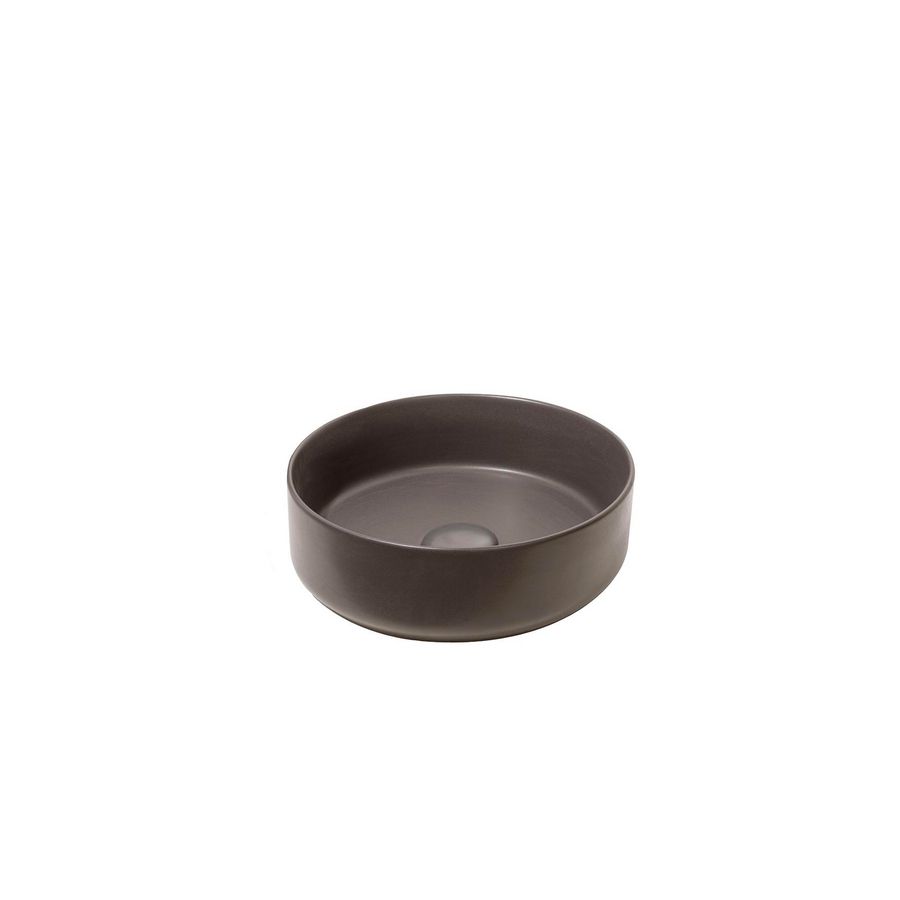 Opbouwwaskom CE2 Ø 36cm h=12cm Keramiek bruin mat incl. plug