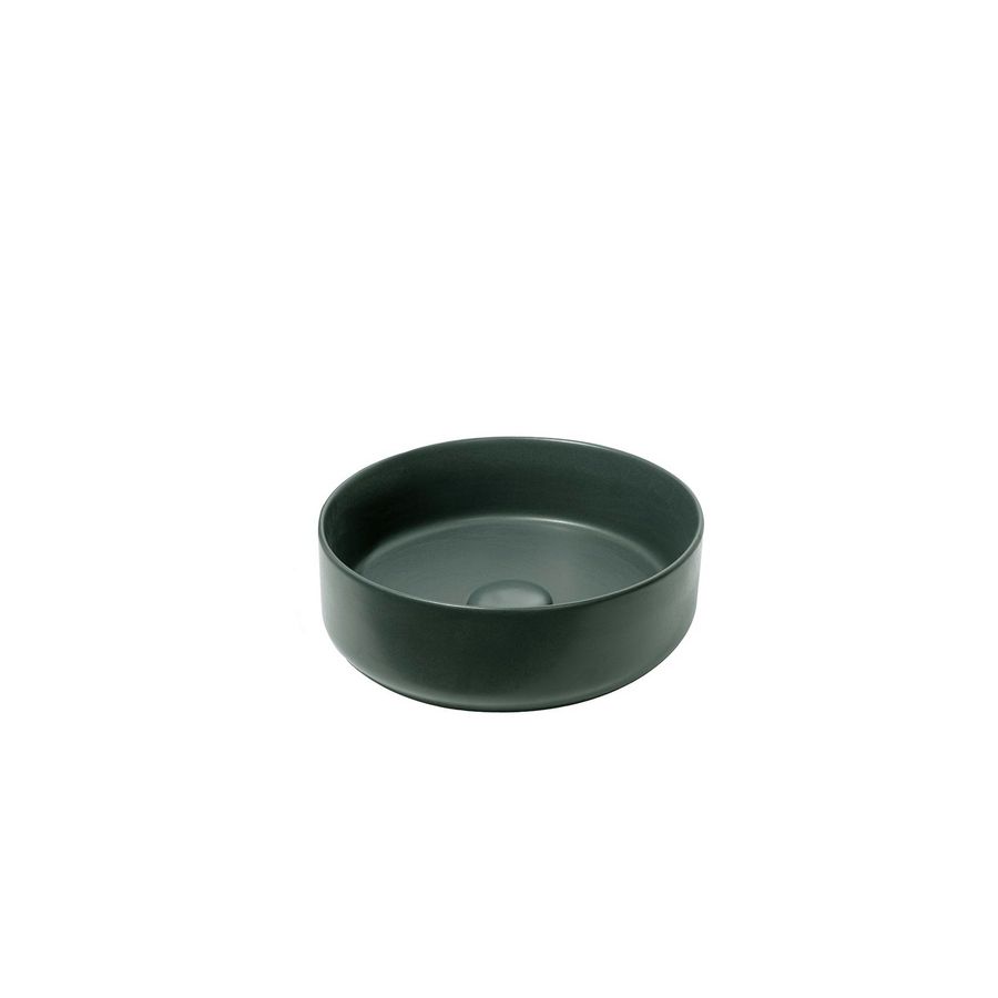 Opbouwwaskom CE2 Ø 36cm h=12cm Keramiek groen mat incl. plug