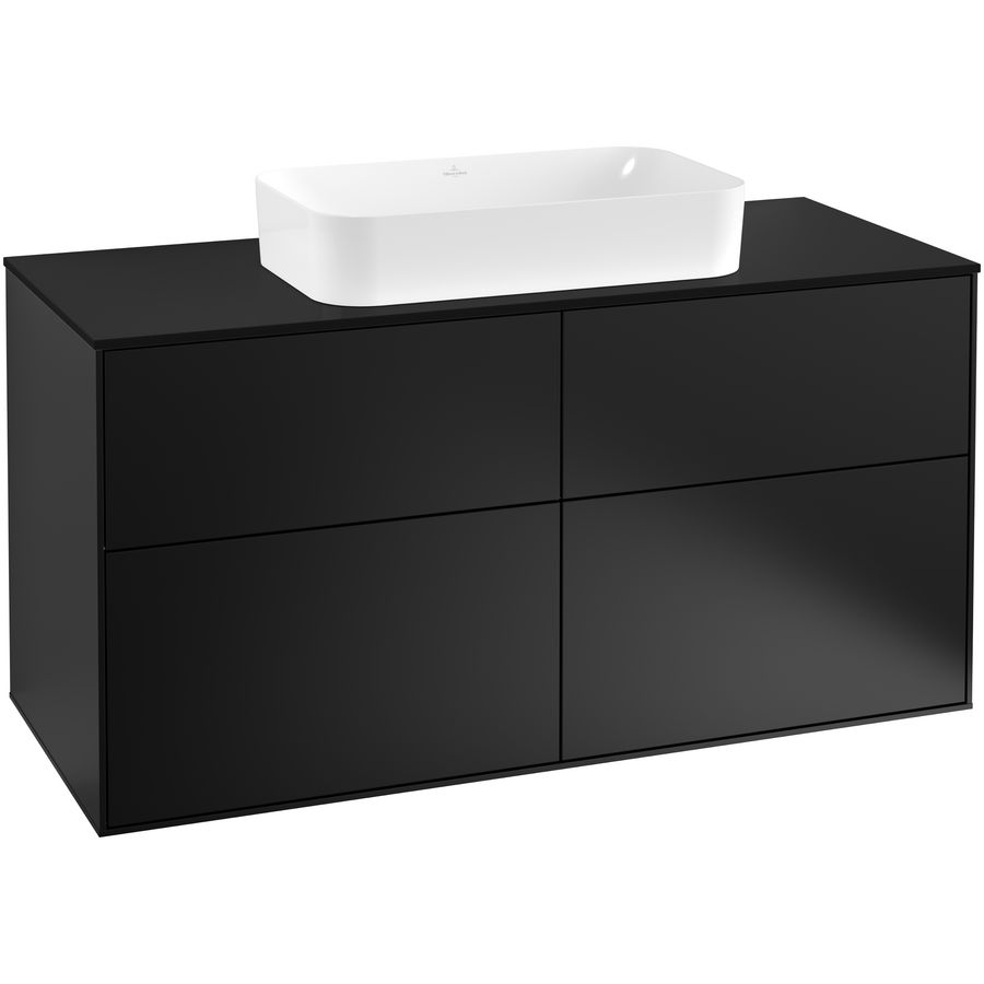 Wastafelonderkast Finion 1200x603x501mm Black Matt Lacquer F26200PD