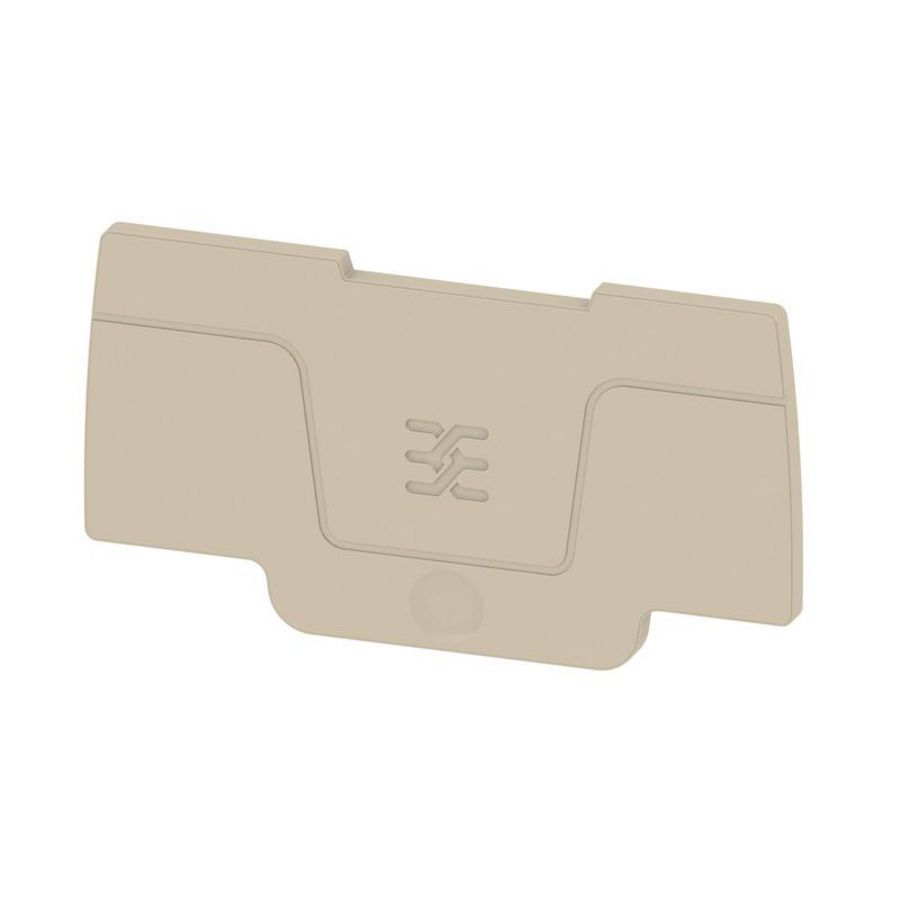 Afsluit- eindplaat d.beige h:56.9mm b:2.1mm V-0 VVE=20