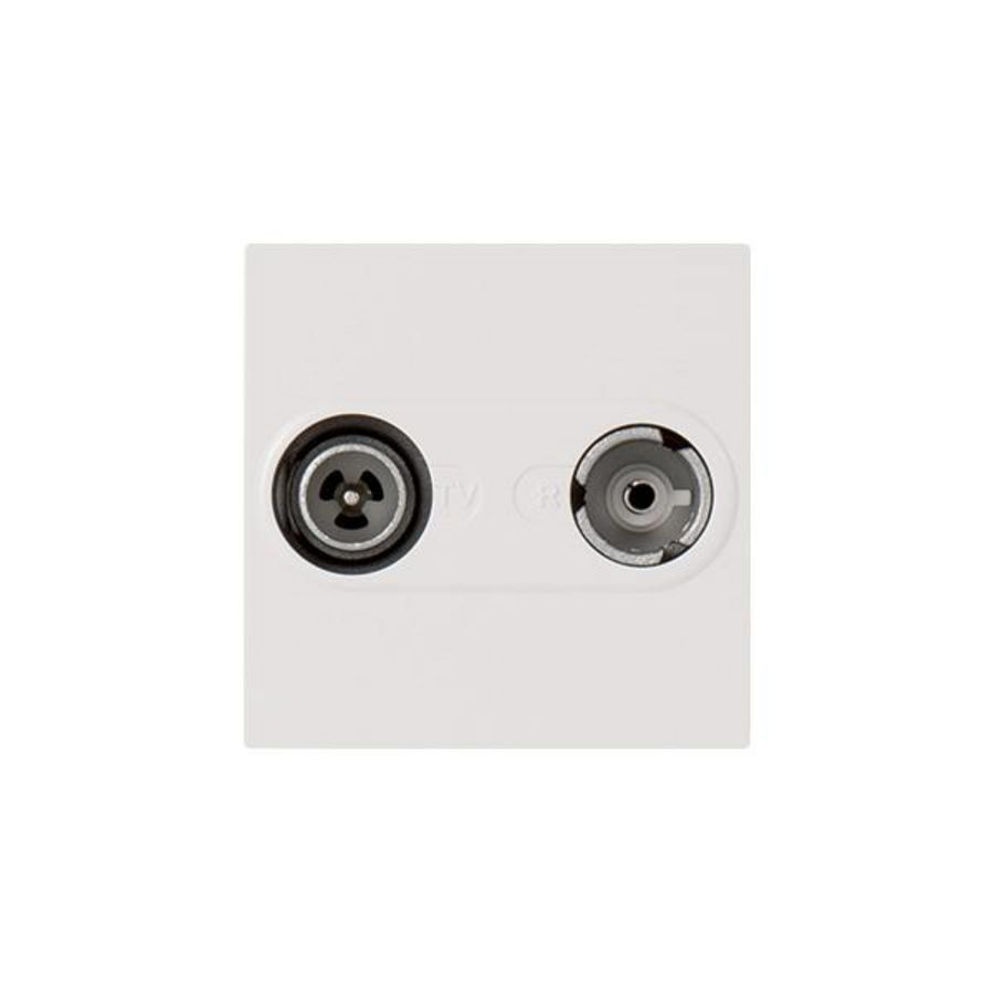 Wandcontactdoos radio + TV Aansluitset 2 modulen Mosaic