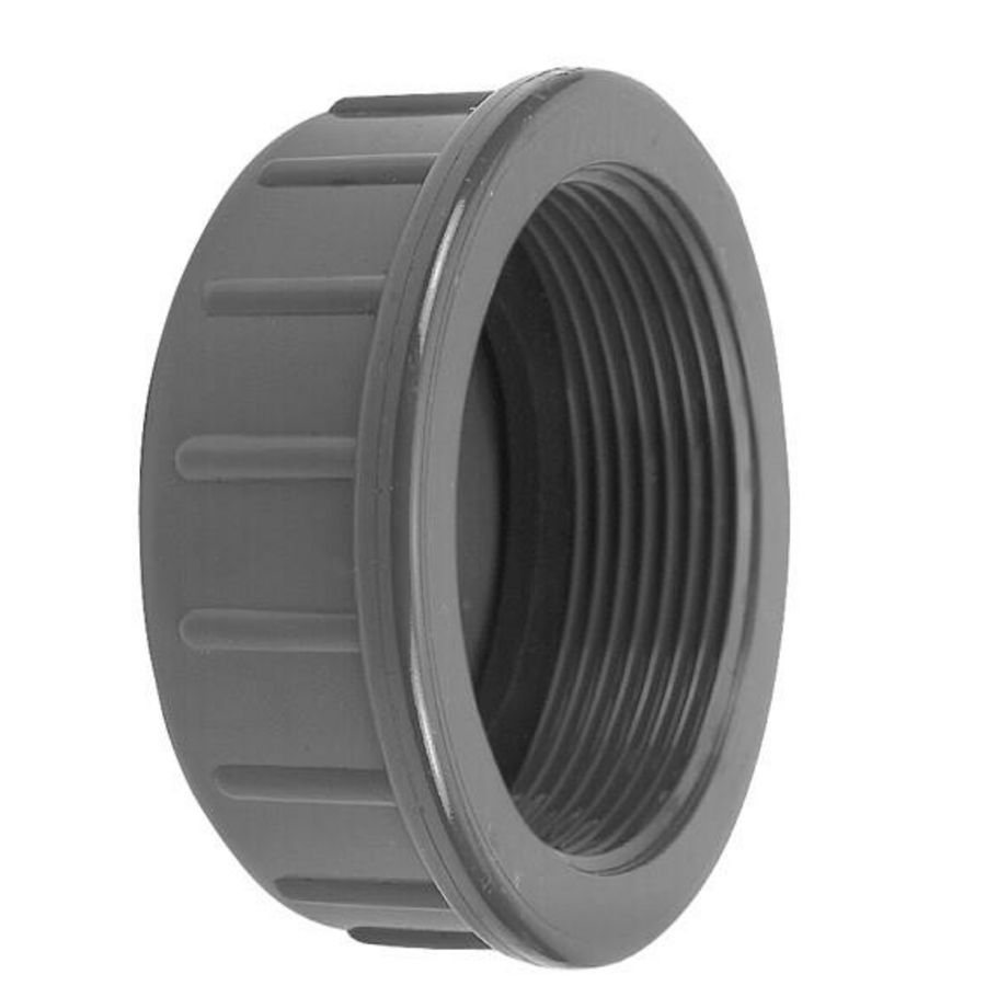 PVC druk draadkap 3/4" bi. PN10 grijs