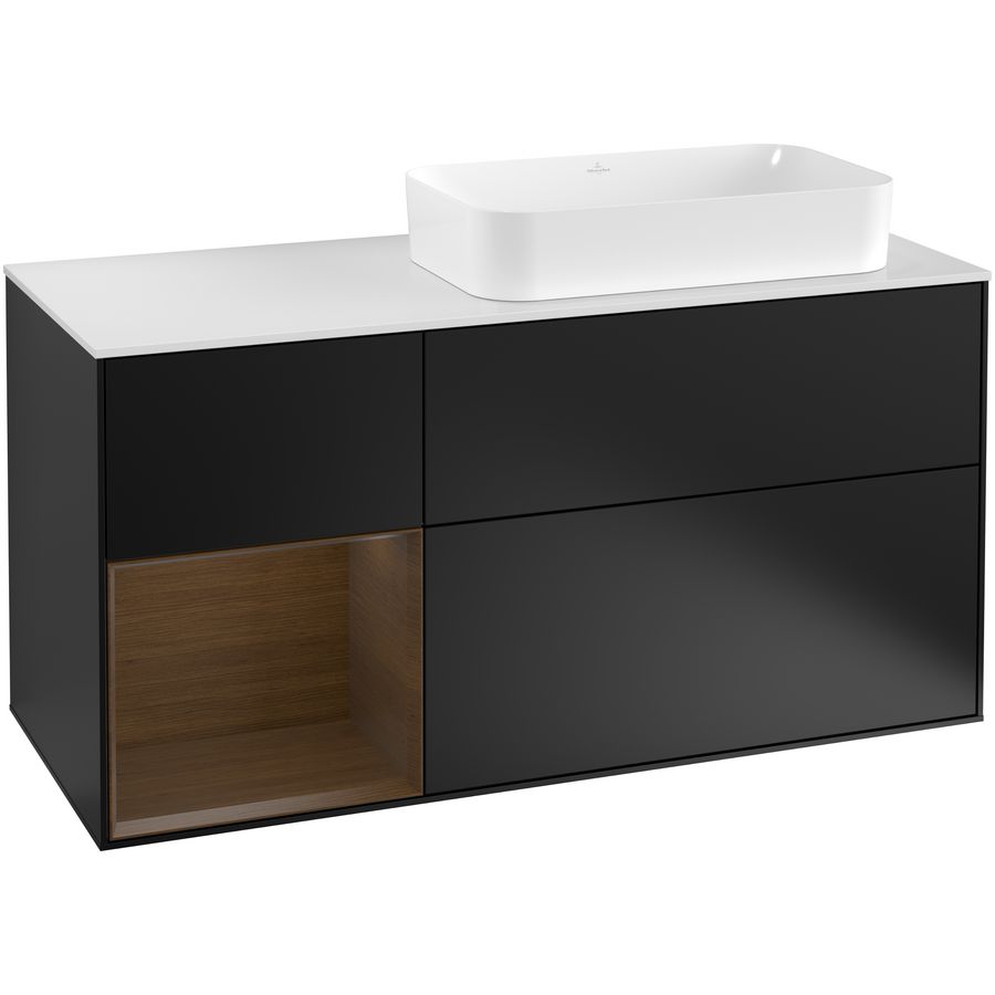 Wastafelonderkast Finion 1200x603x501mm Black Matt Lacquer F271GNPD