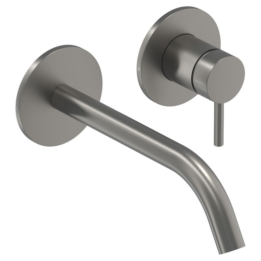Wastafelmengkraan BOND afbouwdeel 2-gats sprong 195mm coldstart geborsteld metal black PVD