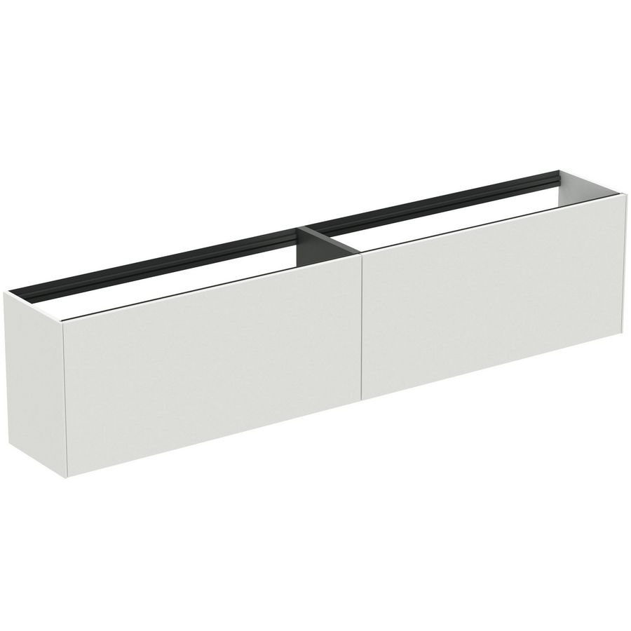 Conca wastafelmeubel 240x37x55cm 2 laden zonder afdekblad matt white