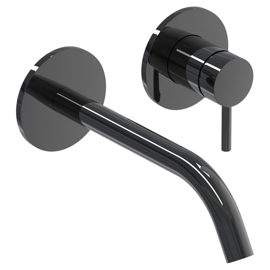 Wastafelmengkraan BOND afbouwdeel 2-gats sprong 195mm coldstart zwart chroom