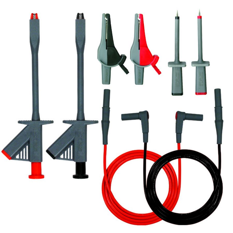 Electriciensset meetsnoeren, 6, 10, 16 A, rood/zwart, 4 mm
