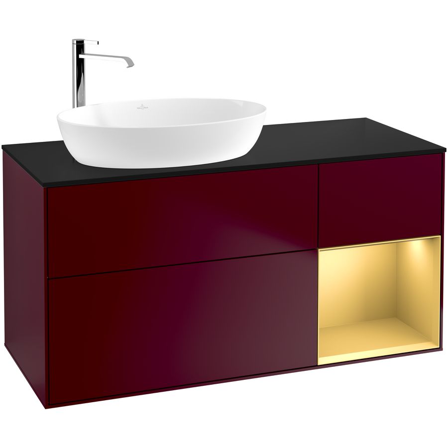 Wastafelonderkast Finion 1200x603x501mm Peony Matt Lacquer G932HFHB
