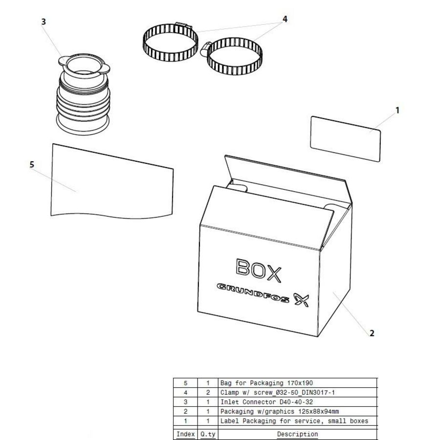 Second inlet set D40/40/32 for D-2