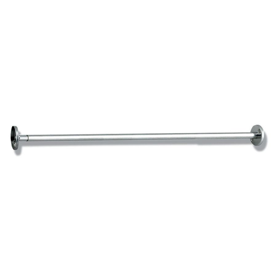 Buis tbv douchegordijn uitschuifbaar (800mm-1400mm) Ø20mm RVS glanzend gepolijst incl. bevestigingsrozetten