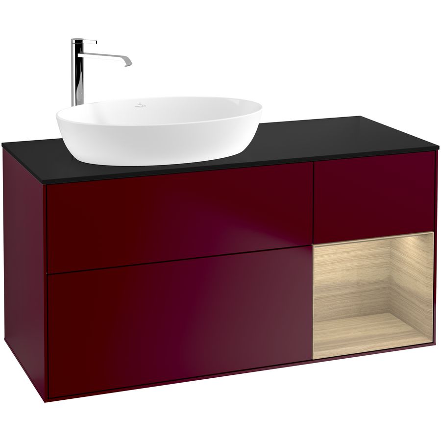 Wastafelonderkast Finion 1200x603x501mm Peony Matt Lacquer G932PCHB