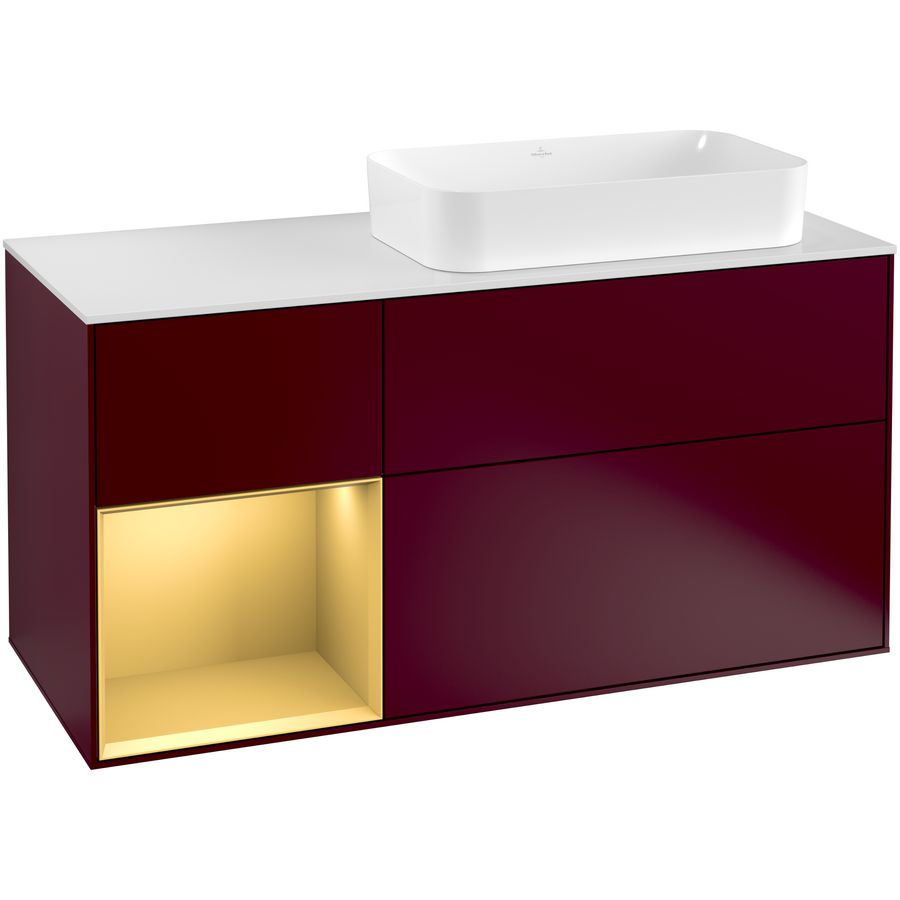 Wastafelonderkast Finion 1200x603x501mm Peony Matt Lacquer G271HFHB