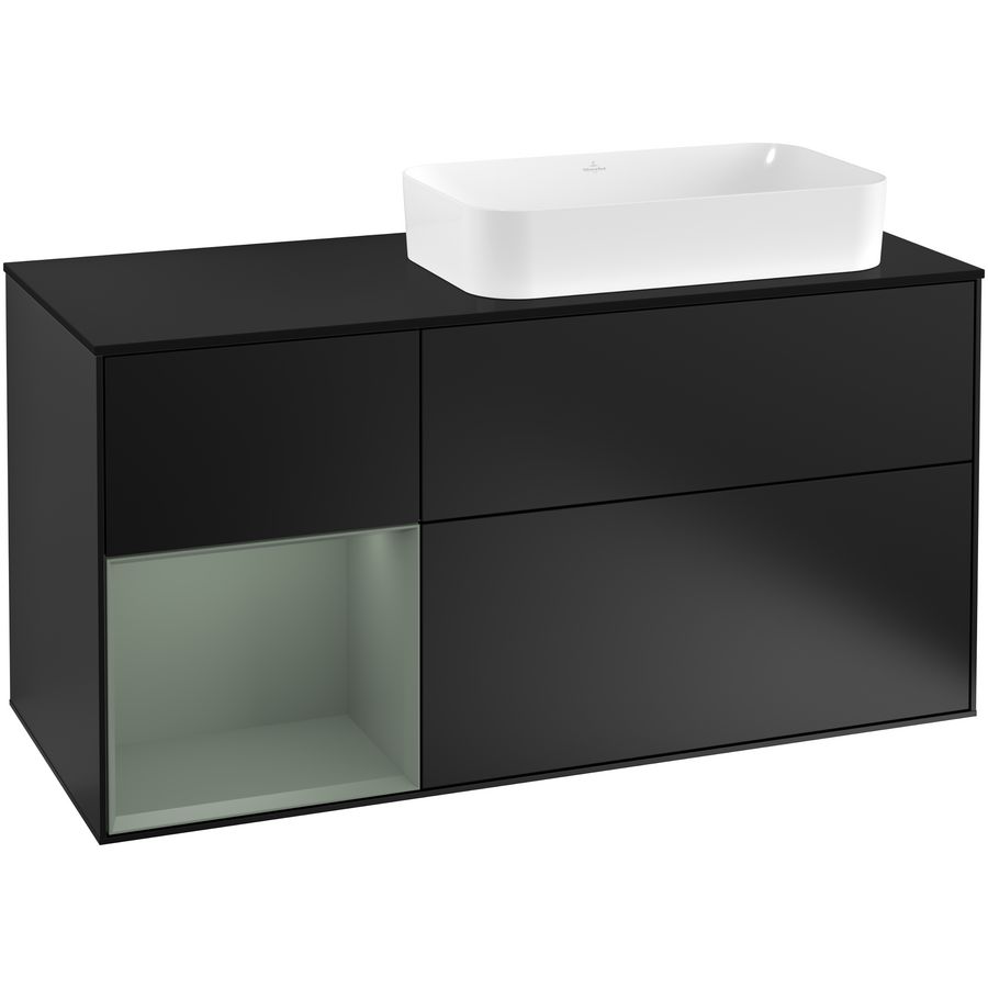Wastafelonderkast Finion 1200x603x501mm Black Matt Lacquer F272GMPD