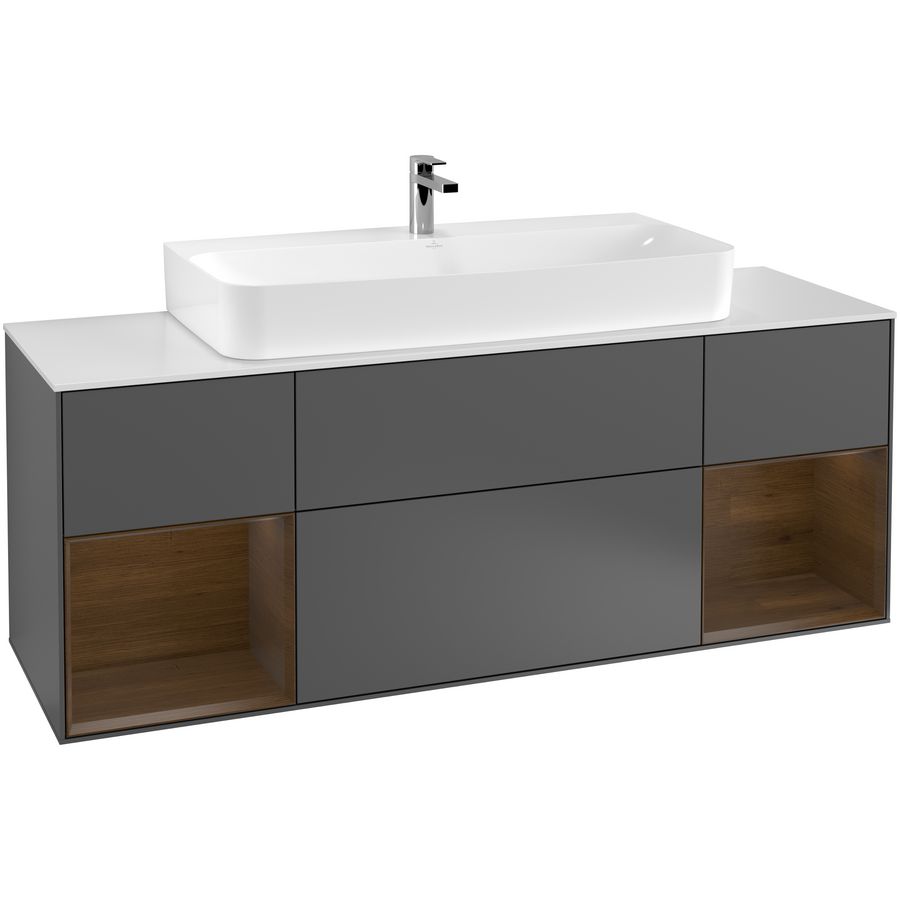 Wastafelonderkast Finion 1600x603x501mm Antr. Matt Lacquer G211GNGK