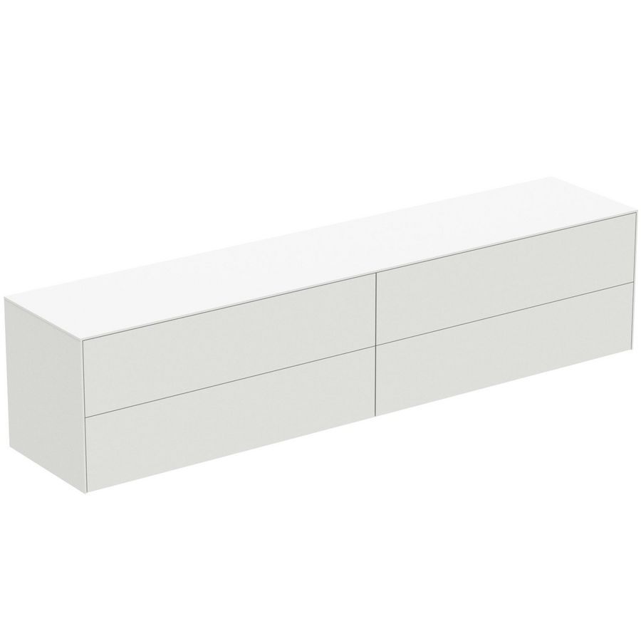 Conca wastafelmeubel 240x50x55cm 4 laden afdekblad zonder uitsnijding matt white