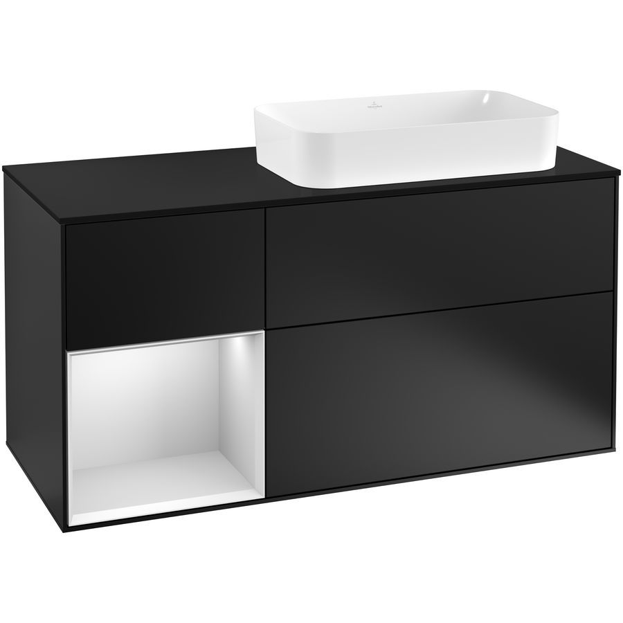 Wastafelonderkast Finion 1200x603x501mm Black Matt Lacquer F272MTPD