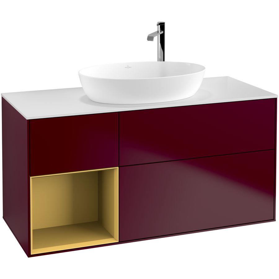 Wastafelonderkast Finion 1200x603x501mm Peony Matt Lacquer G941HFHB