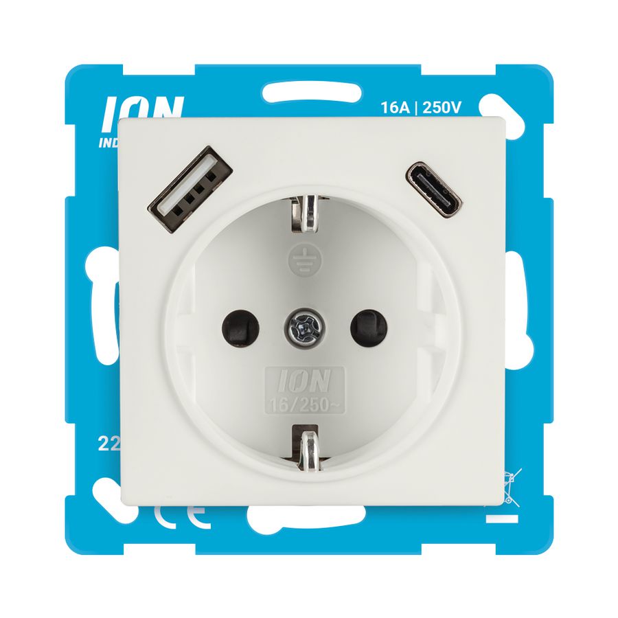 W.contactd RA USB A + USB C met aanraakbev. E1 Mat VVE=20