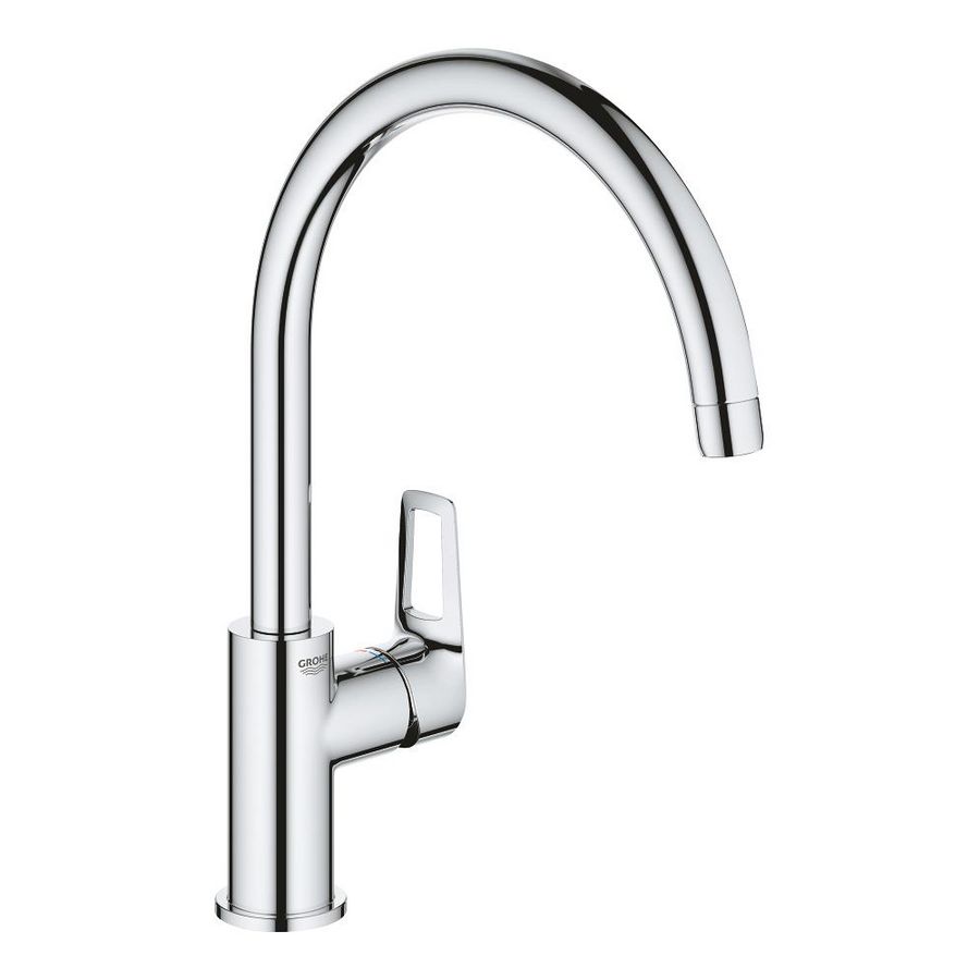Bauloop keukenmengkraan chroom met hoge uitloop (zero)