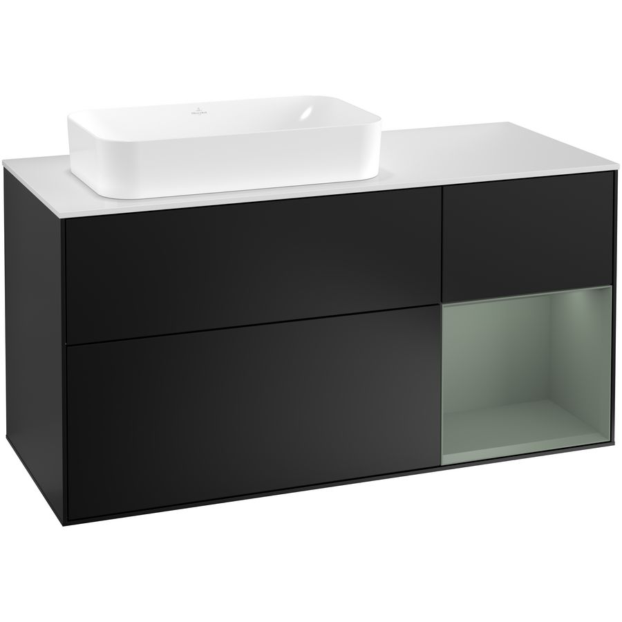 Wastafelonderkast Finion 1200x603x501mm Black Matt Lacquer F281GMPD