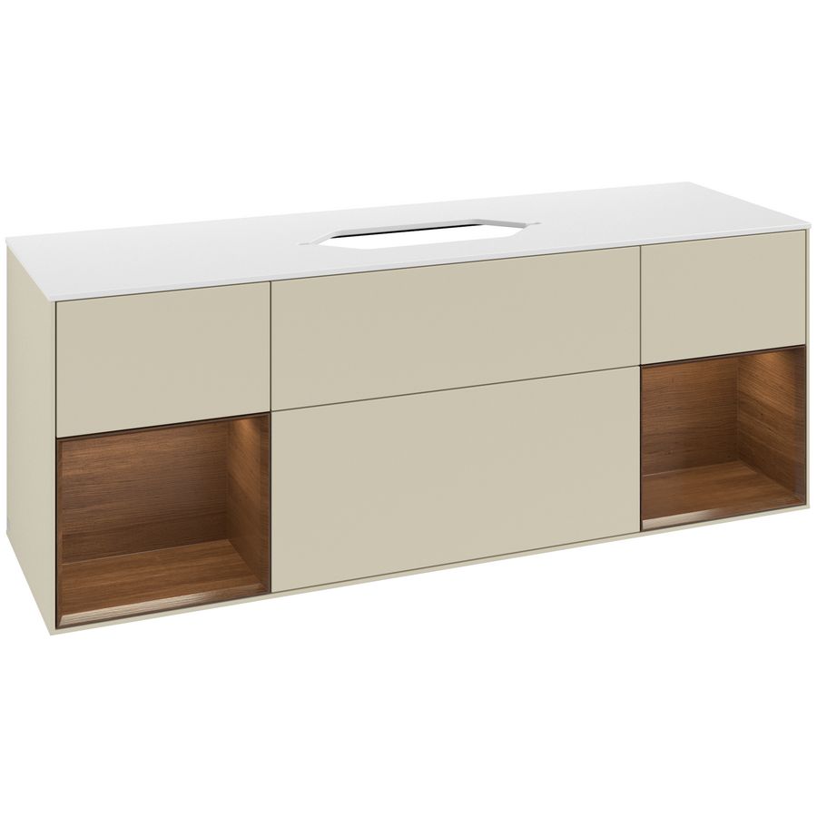 Wastafelonderkast Finion 1600x603x501mm S.Grey Matt Lacquer F741GNHJ