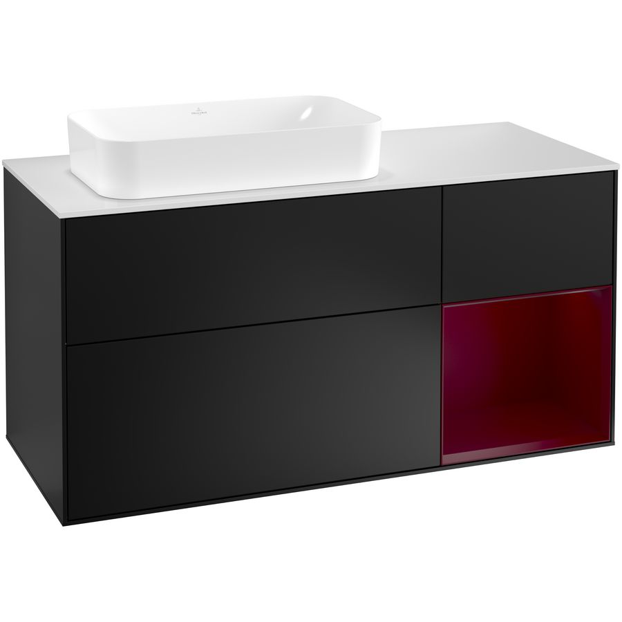 Wastafelonderkast Finion 1200x603x501mm Black Matt Lacquer F281HBPD