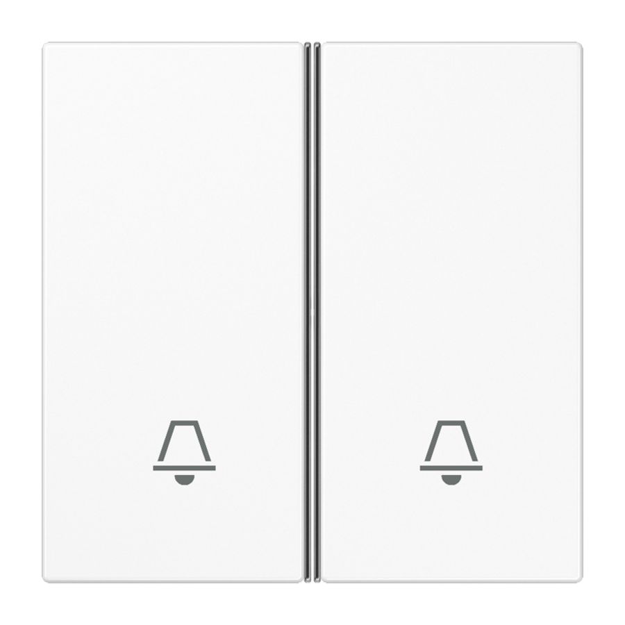Tastafdekking compleet 2-voudig DCM bel LS alpine wit VVE=10