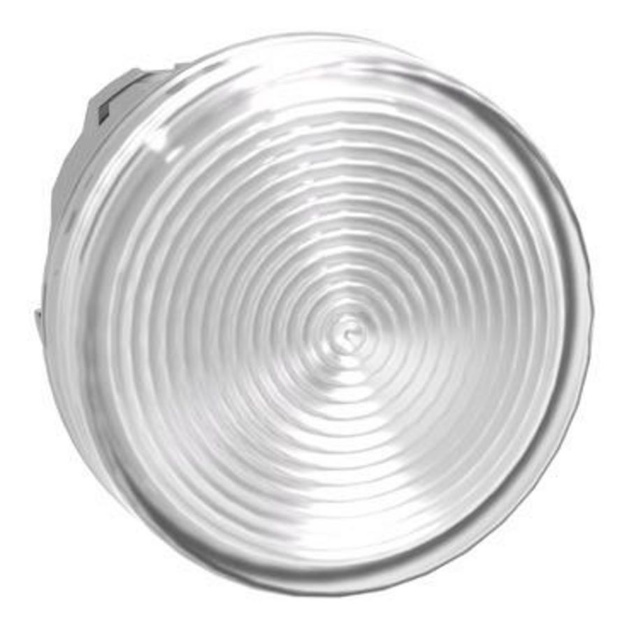 Kop voor lampje Ø22mm rond Geribbeld kapje Wit