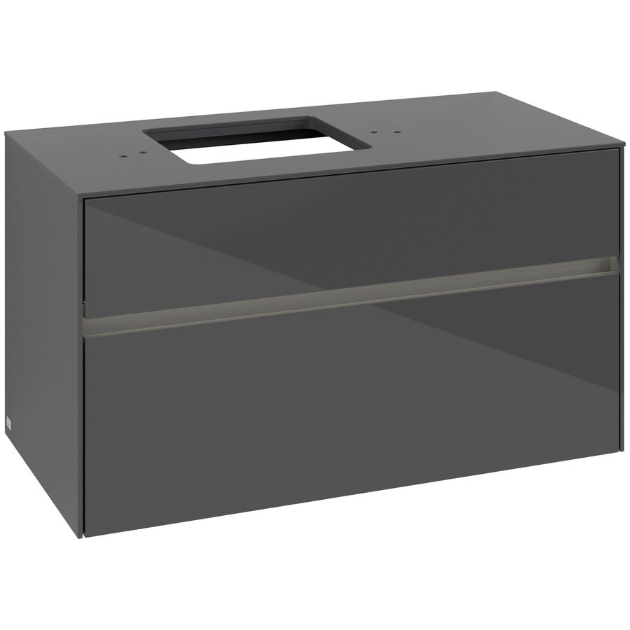 Wastafelonderkast Collaro 1000x548x500mm Glossy Grey C126B0FP