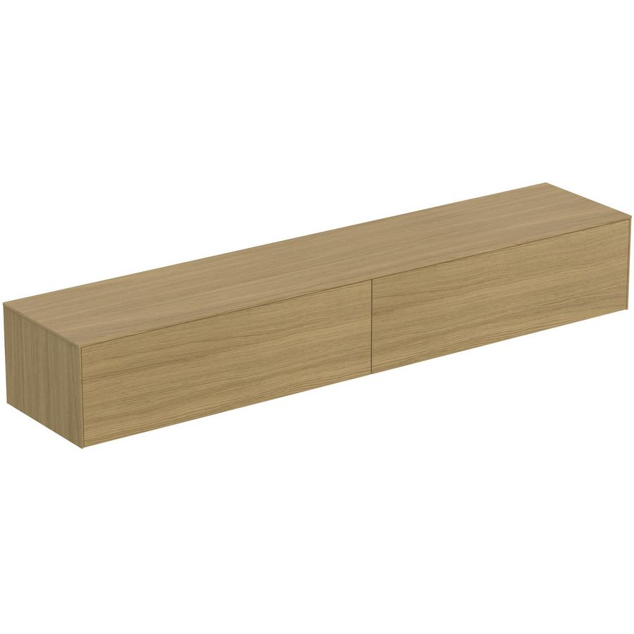 Conca wastafelmeubel 240x50x37cm 2 laden afdekblad zonder uitsnijding light oak