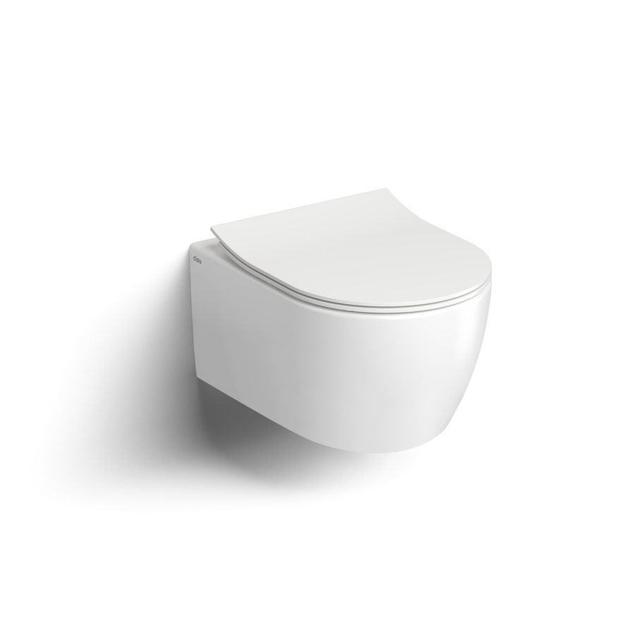 Wandcloset combipack NEW HAMMOCK randloos 490mm compact mat wit incl. dunne zitting softclose