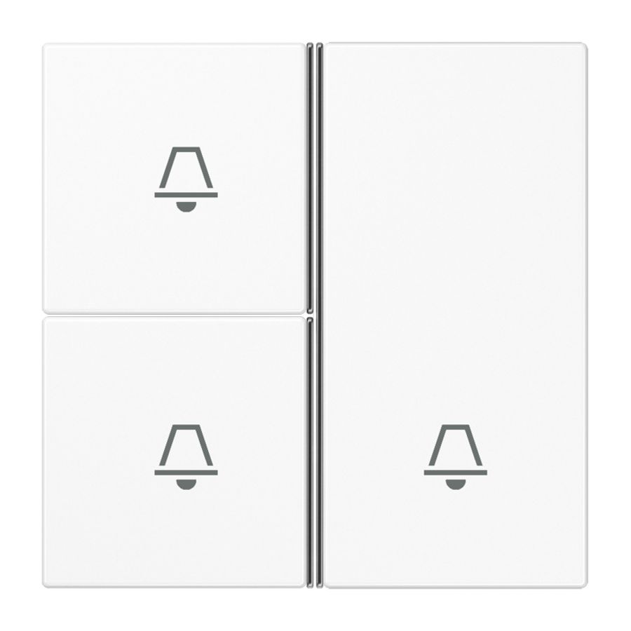 Tastafdekking compleet 3-voudig DCM bel LS alpine wit VVE=10
