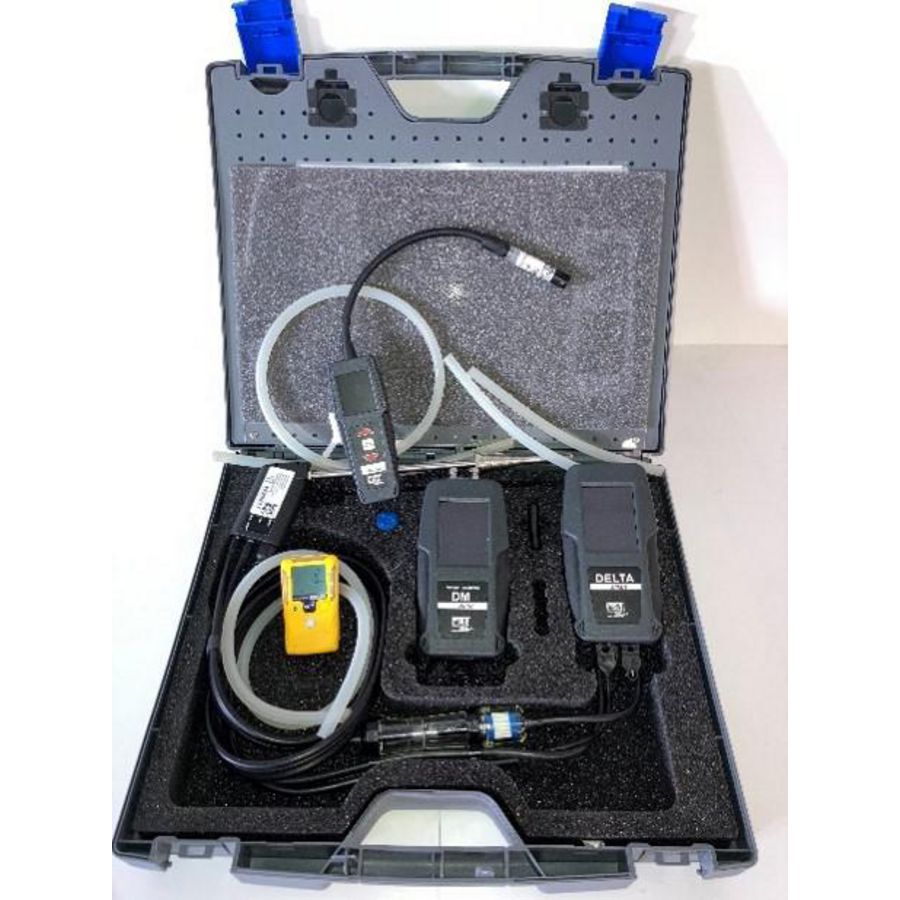 vakmanschap CO3 rookgasanalysemeter DELTAsmart /drukmeter DM9600/gaslekzoeker 400GD met 400HC/ SST1 persoonbeschermer