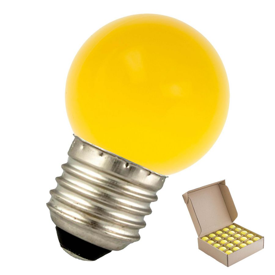 LED-lamp G45 Bulk ecopack party G45 E27 1W geel VVE=25