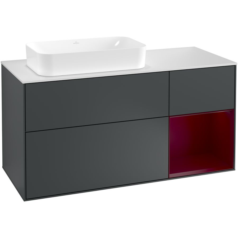 Wastafelonderkast Finion 1200x603x501mm Mid.Blue Matt Lacquer G281HBHG