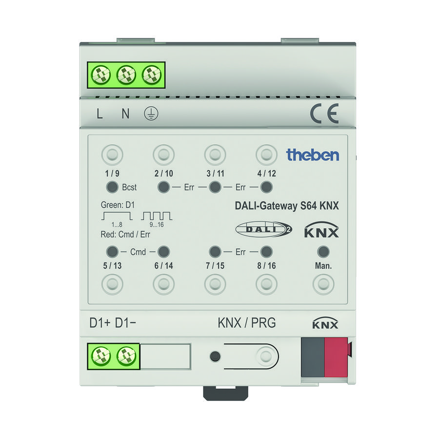 Gateway basic S64 1 kanaal 64 DALI drivers KNX DALI
