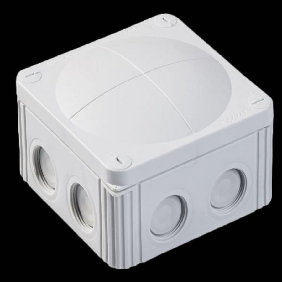 Kunststof kabeldoos 110x110x66mm grijs, met 5-polige klemsteen (COMBI607/5LG) VVE=3