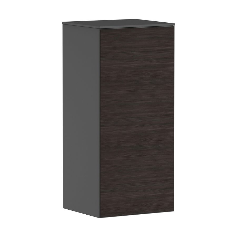 Half Hoge kast Slate Matt Grey / front dark oak 400/360, scharnieren links Xevolos E