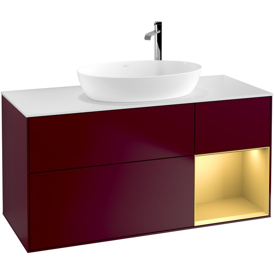 Wastafelonderkast Finion 1200x603x501mm Peony Matt Lacquer G951HFHB