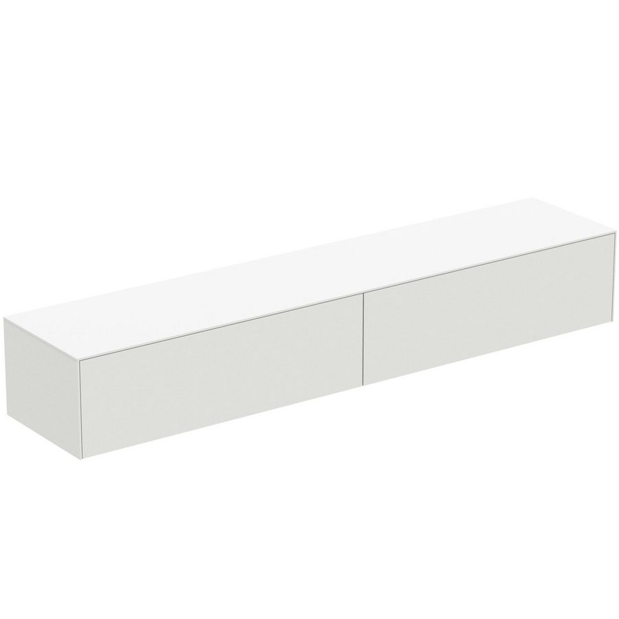 Conca wastafelmeubel 240x50x37cm 2 laden afdekblad zonder uitsnijding matt white