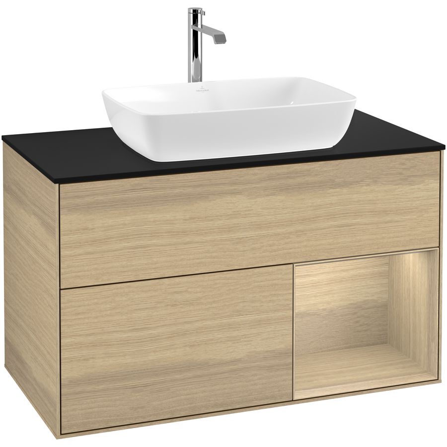 Wastafelonderkast Finion 1000x603x501mm Oak Veneer G782PCPC