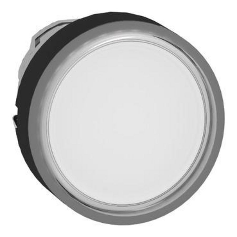 Witte verzonken verlichte drukknop Kop 22mm terugv ingeb.