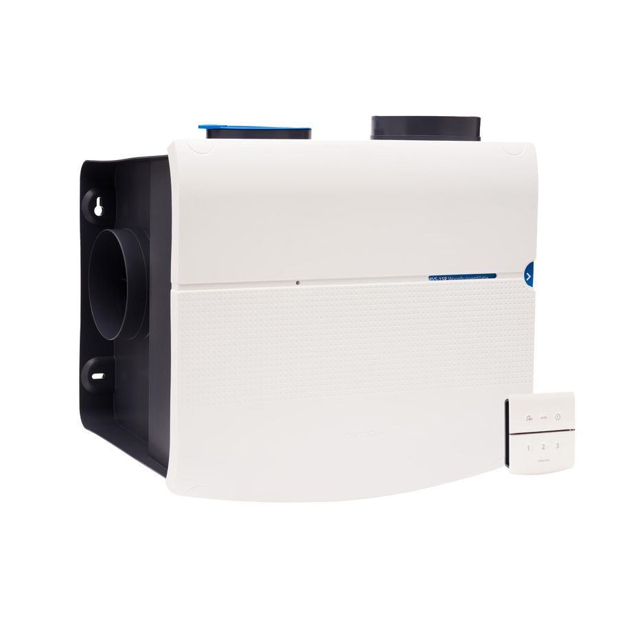 Woonhuisventilator met vochtsensor+timerfunctie MVS-15RHBP perilexstekker incl. draadloze bediening 15RF + CV3 schakelaar